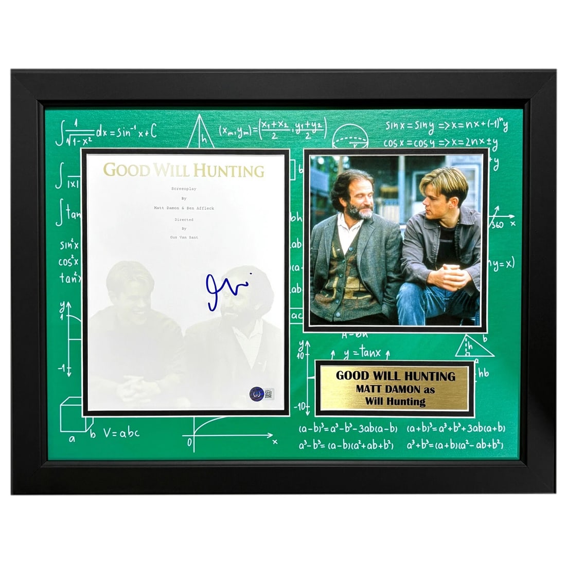 Matt Damon Autographed Good Will Hunting Script Framed Collage BAS COA Photo: Country of Origin: United States,Personalize: No,Industry: Movies,Movie: Good Will Hunting,Signed by: Matt Damon,Signed: Yes,Autograph Authentication: Beckett,Object Type: Photograph,Original/Reproduc