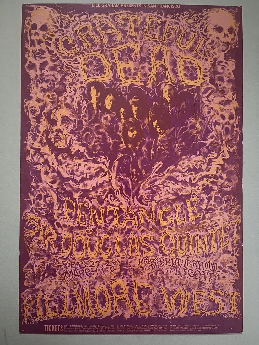 Grateful Dead Concert Poster 1969 Fillmore West San Francisco BG-162 (1 of 1)