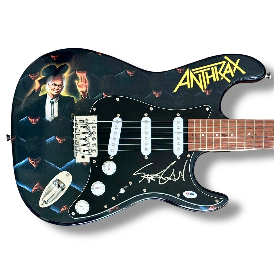 Scott Ian Signed Guitar Custom Graphics PSA/DNA COA Anthrax Among the Living: Industry: Music,Signed: Yes,Autograph Authentication: Professional Sports (PSA/DNA),Object Type: Guitar & Guitar Pick,Original/Reproduction: Original