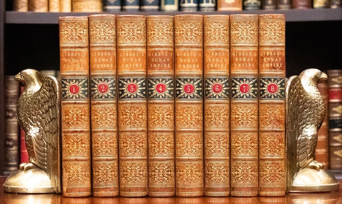 1848 The Decline and Fall of the Roman Empire Fine Leather Bindings Foldout Maps (1 of 14)