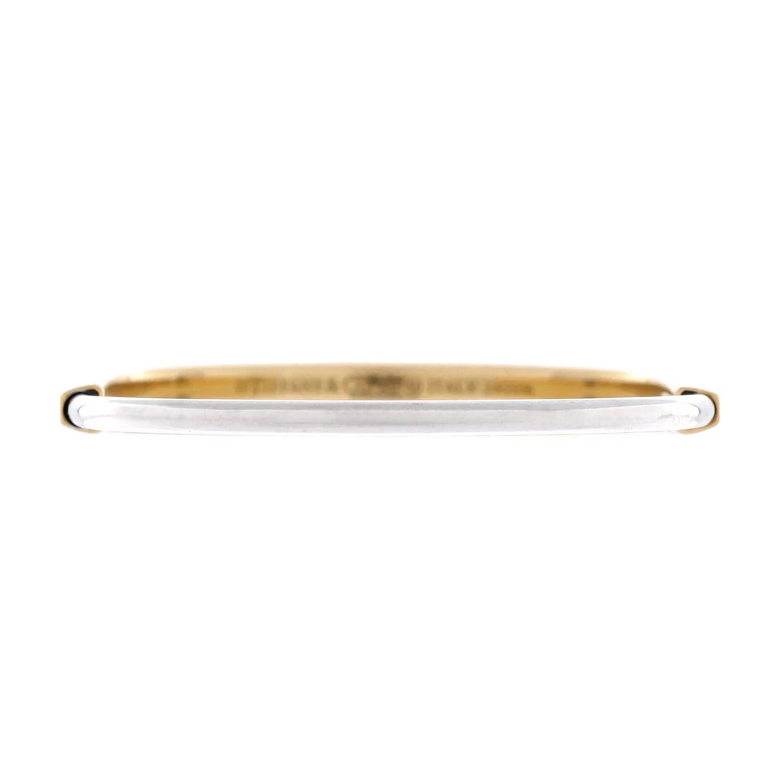 Tiffany & Co. Lock Bangle Bracelet 18K Yellow Gold and 18K White Gold Narrow: Condition: Pre-owned - Good,Brand: Tiffany & Co.,Main Stone: Unknown,Metal: 18K White Gold,Metal Purity: 18K,Style: Bangle,Type: Bracelet,Color: Yellow Gold,Material: Unknown