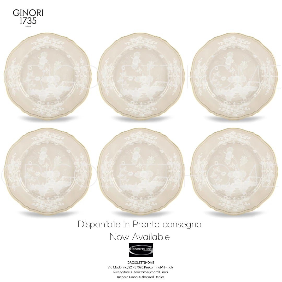 Richard Ginori Oriente Italiano Meringa Set Of 6 Dinner Plates 10.43 In: Condition: New: A brand-new, unused, unopened, undamaged item in its original packaging (where packaging is applicable). Packaging should be the same as what is found in a retail store, unless the ite