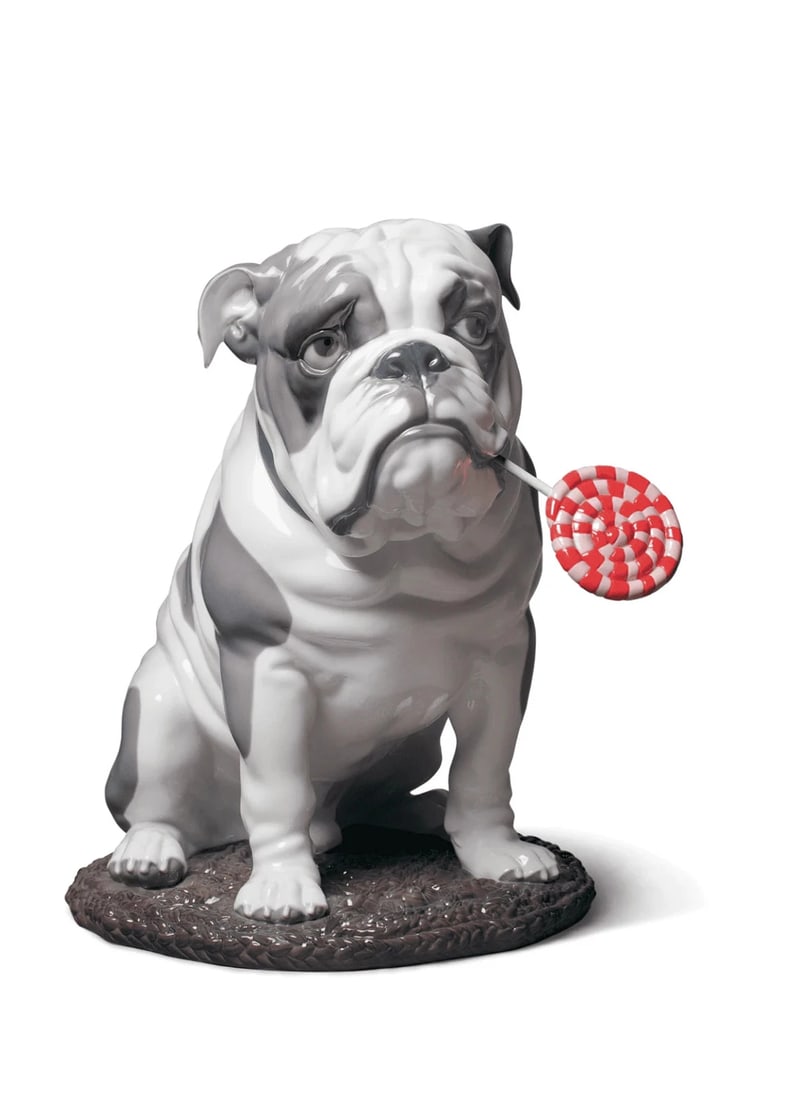 Lladrò Bulldog figurine with lollipop Limited Edition Ref.01009234 Official (1 of 5)