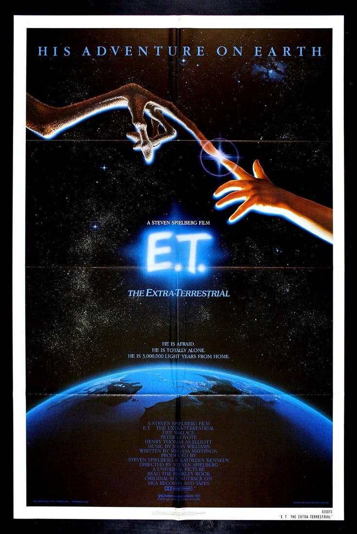 E.T. ET THE EXTRA TERRESTRIAL ORIGINAL MOVIE POSTER 1982 (1 of 1)