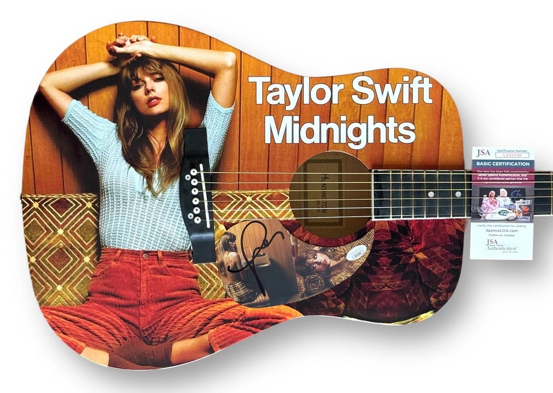 TAYLOR SWIFT Signed Guitar JSA COA Custom 1/1 MIDNIGHTS KARMA: Industry: Music,Signed: Yes,Autograph Authentication: James Spence (JSA),Object Type: Guitar & Guitar Pick,Original/Reproduction: Original