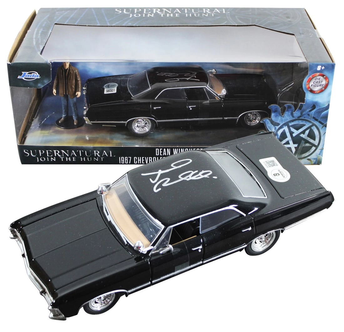 Jared Padalecki Supernatural Signed 1967 Impala 1:24 Die Cast Car BAS #BV56516 (1 of 9)