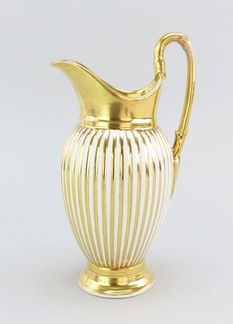 Fabulous c1820s French or Russian Gilt Stripe Creamer Milk Pitcher 8 1/4?? Tall (1 of 7)