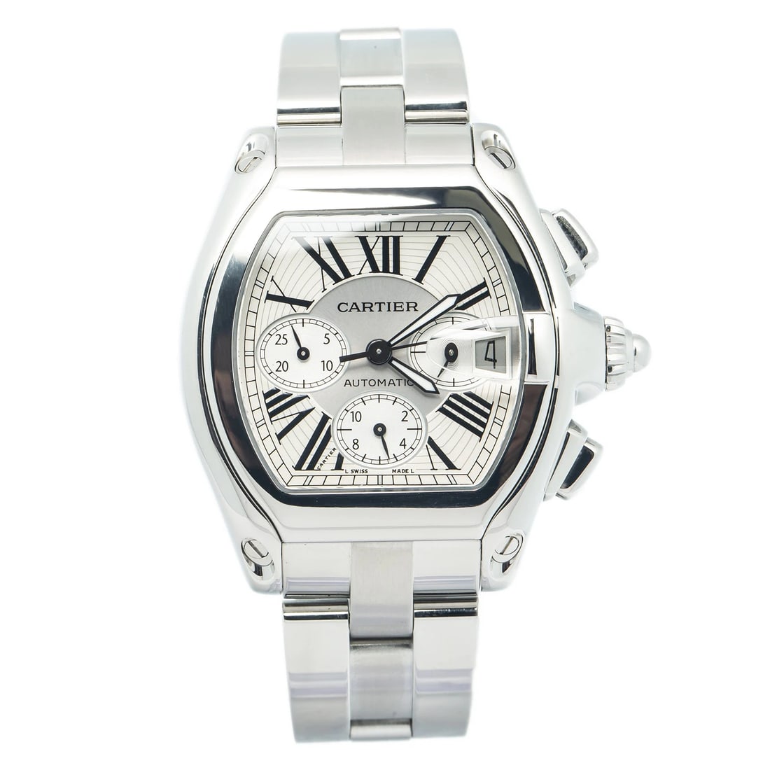Cartier Roadster 2618 W62019X6 Stainless Steel Silver Dial Auto Men's Watch 43mm (1 of 4)