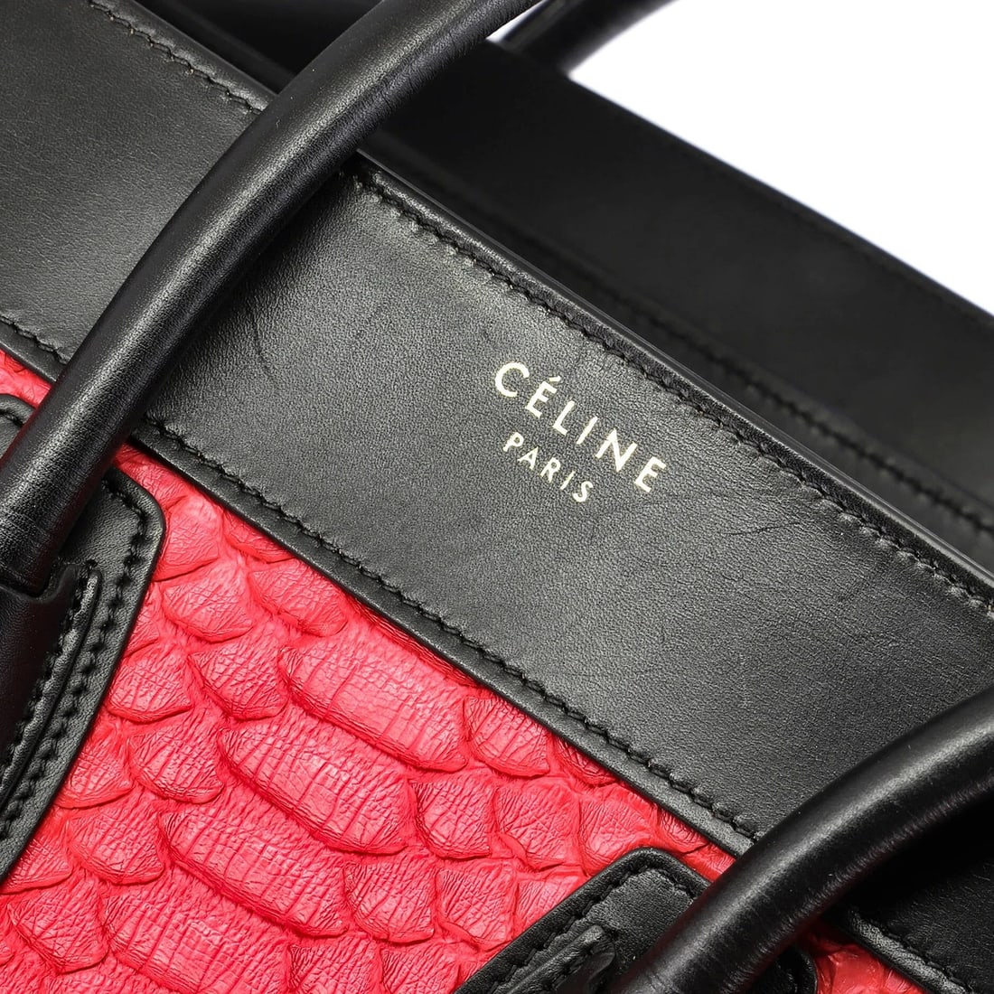 Celine Luggage Bag Python and Leather Micro - 7