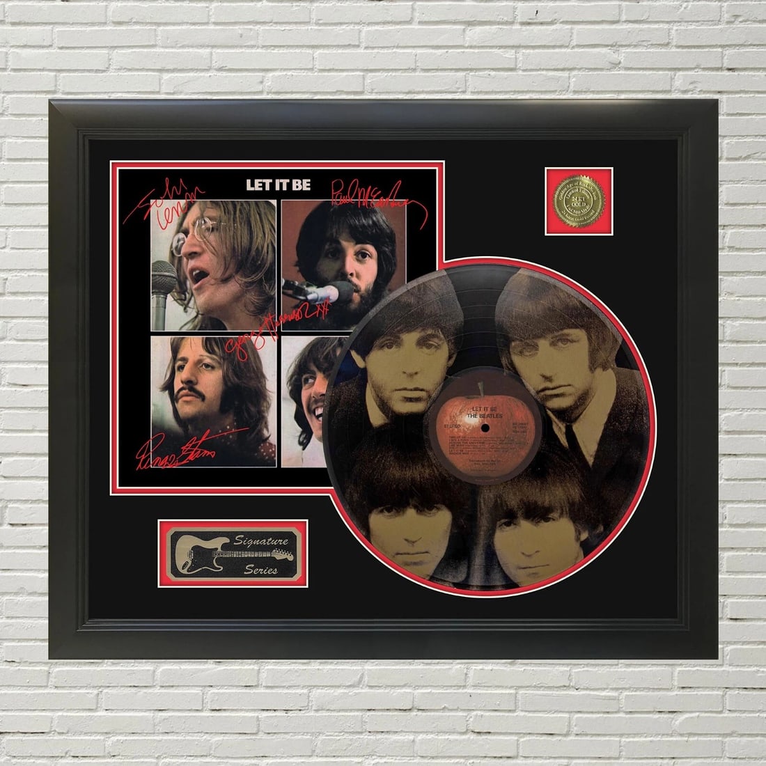 Beatles Let It Be Laser Etched Black Vinyl Record Reproduction LP Display (1 of 3)