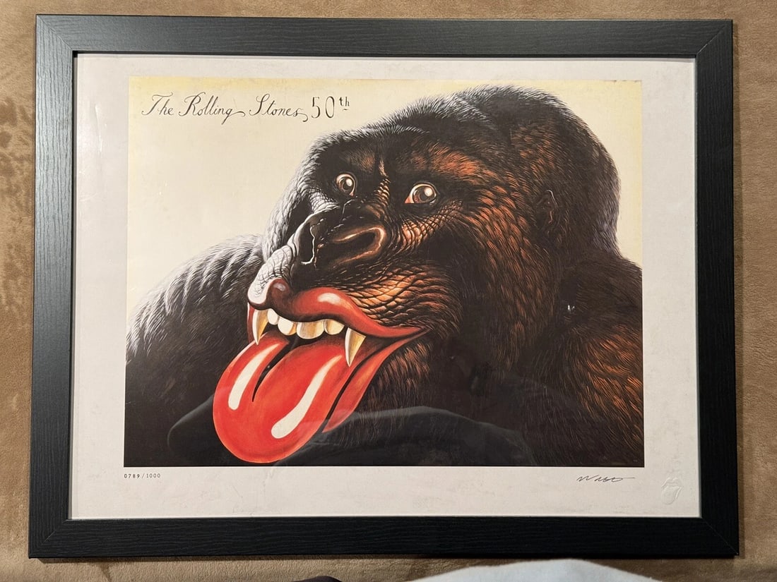 Rolling Stones Poster 18x24 50th Anniversary Print LE Gorilla Embossed Tongue (1 of 6)