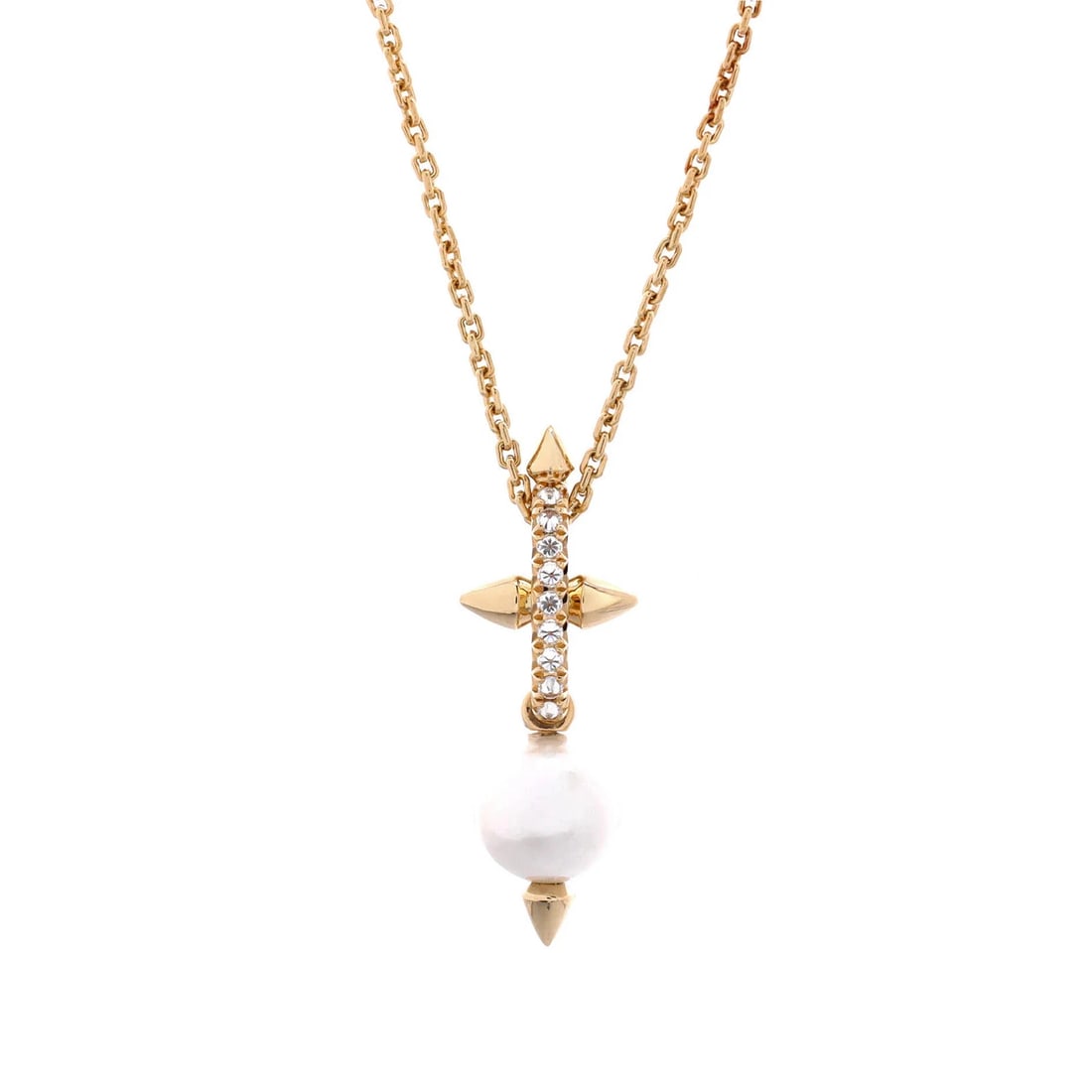 Tiffany & Co. x Pharrell Williams Titan Pendant Necklace 18K Yellow Gold: Measurements: Length: 22.00 - 19.75 ", Pendant Length: 1.50 ", Pendant Width: 13.50 mm. Condition: Pre-owned - Good,Brand: Tiffany & Co.,Main Stone: Unknown,Metal: 18K Yellow Gold,Metal Purity: 18K,St