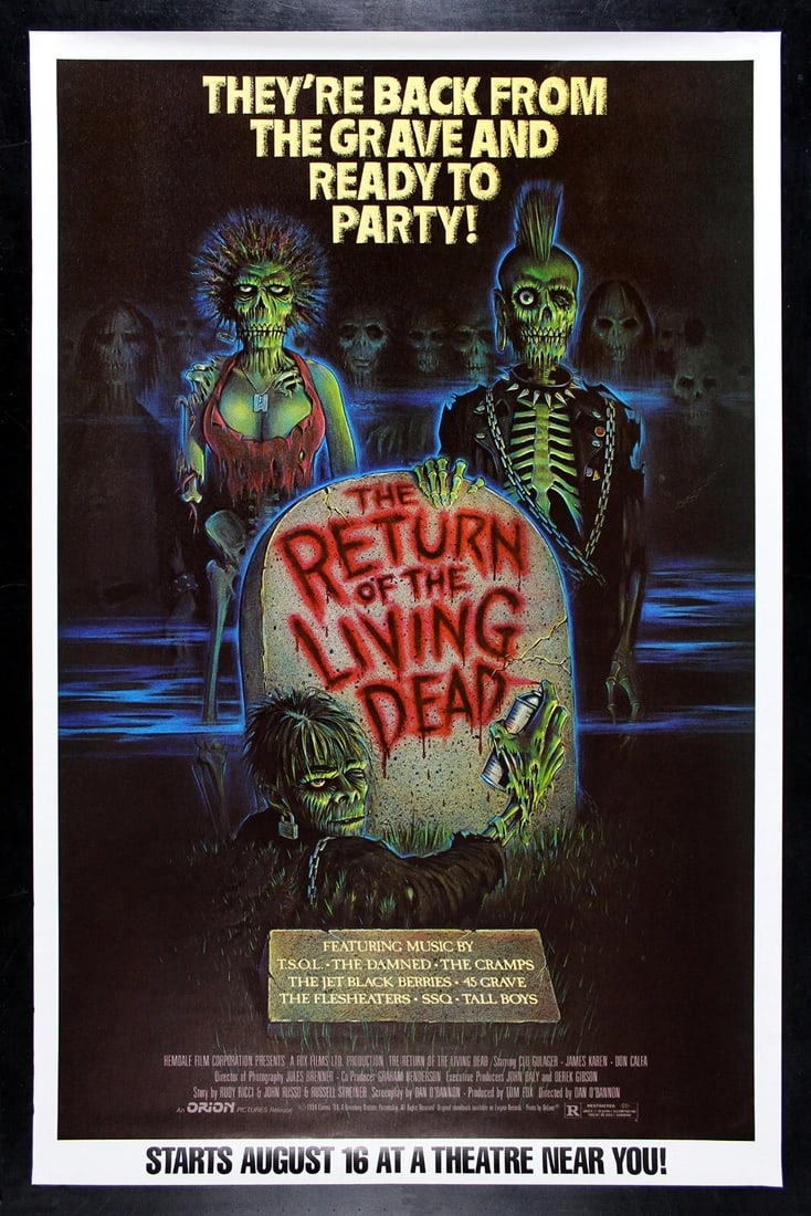 RETURN OF THE LIVING DEAD ORIGINAL MOVIE POSTER ZOMBIE 1985 (1 of 1)