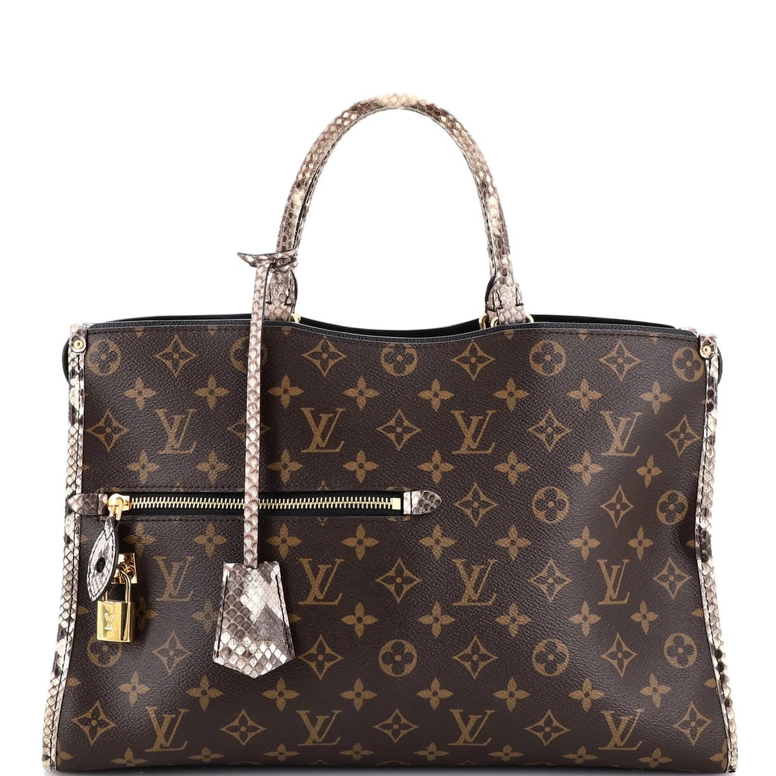 Louis Vuitton Popincourt NM Handbag Monogram Canvas with Python MM (1 of 8)