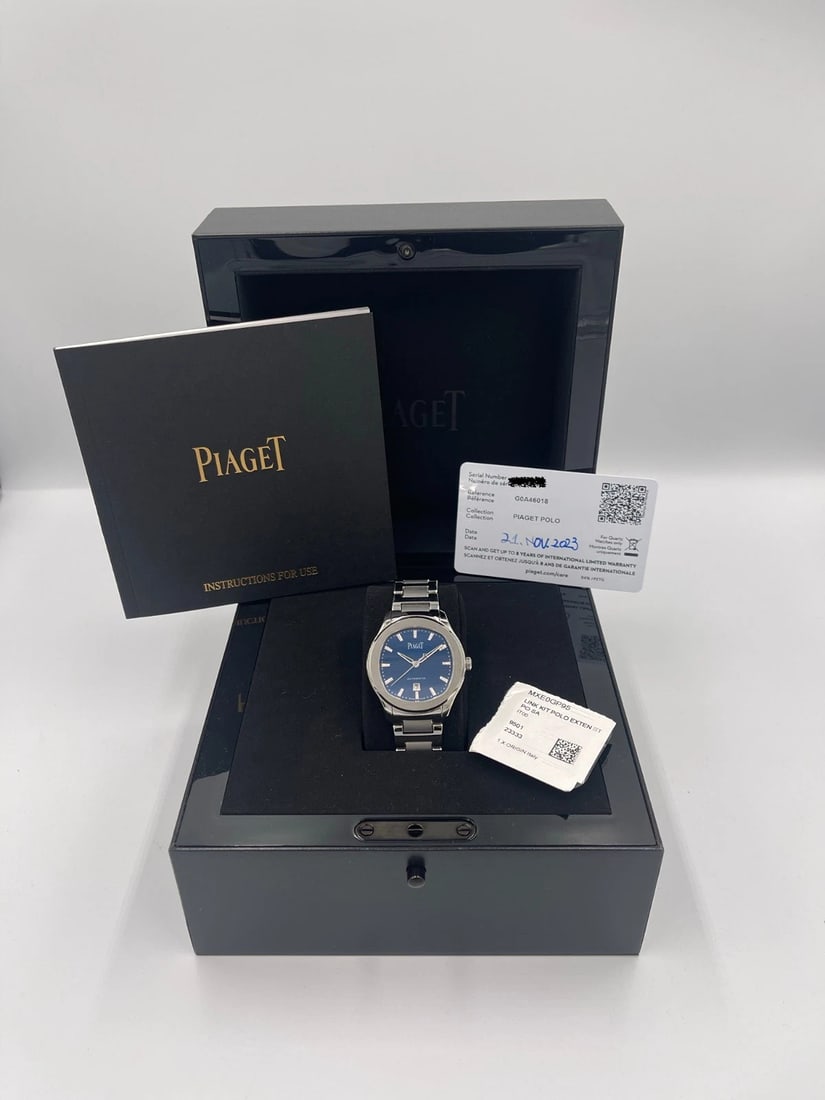 Piaget Polo Date Blue Diamond Dial 36mm Ref. G0A46018: Condition: Pre-owned - Excellent,Brand: Piaget,Type: Wristwatch,Department: Women,Model: Piaget Polo