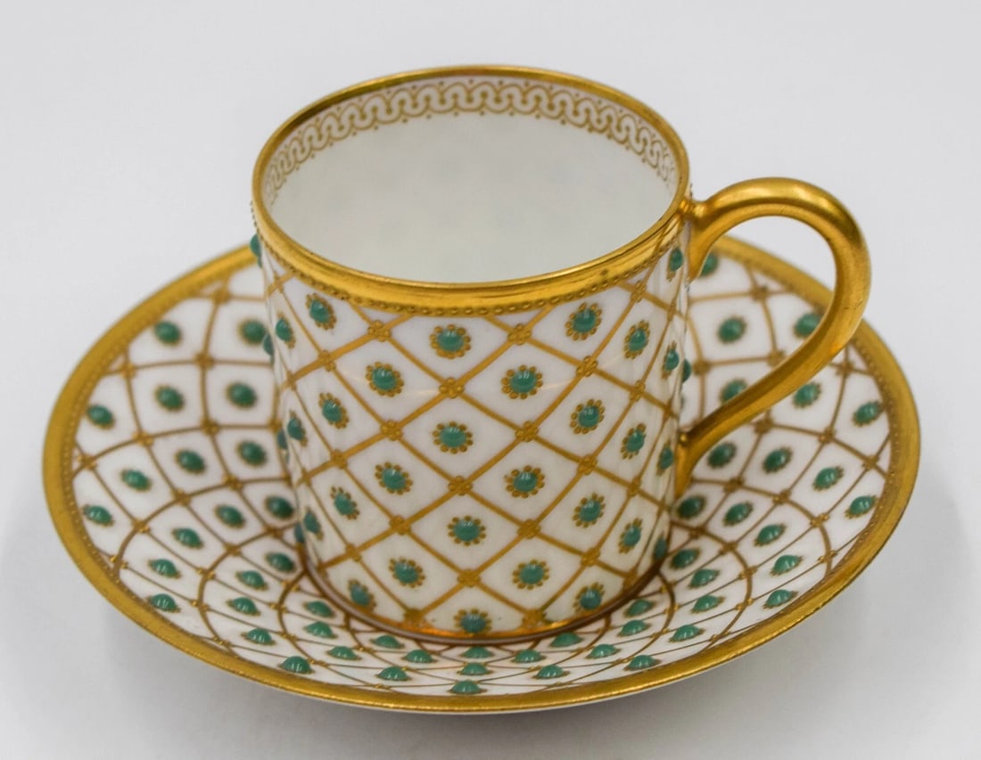 Tsarines Raynaud Limoges Incredible Jeweled & Raised Gold Demi Cup & Saucer: Condition: Used,Type: Cup & Saucer,Color: Gold,Set Includes: Saucer