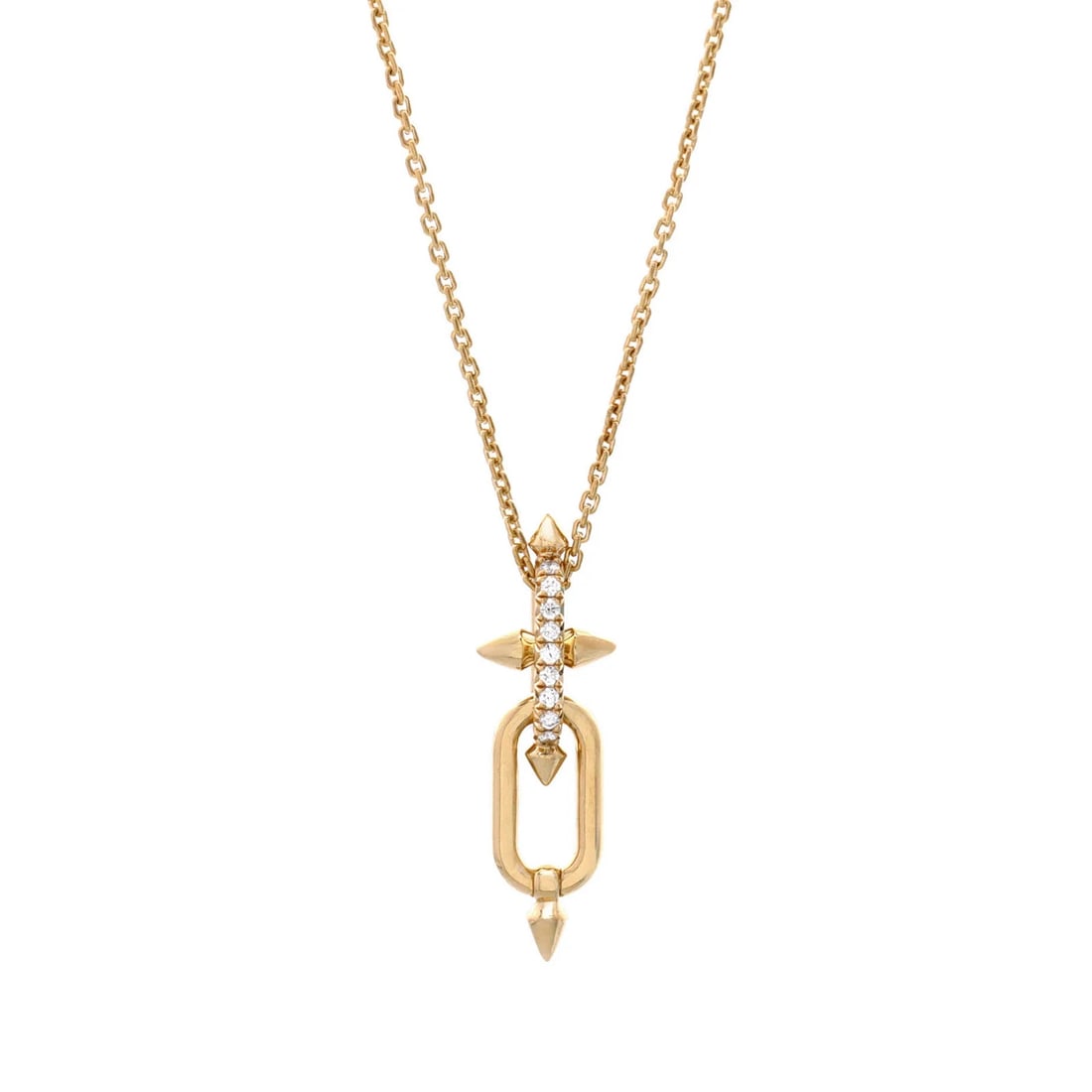 Tiffany & Co. x Pharrell Williams Titan Pendant Necklace 18K Yellow Gold: Condition: Pre-owned - Good,Brand: Tiffany & Co.,Main Stone: Unknown,Metal: 18K Yellow Gold,Metal Purity: 18K,Style: Pendant,Type: Necklace,Color: Yellow Gold,Material: 18K Yellow Gold, Diamond