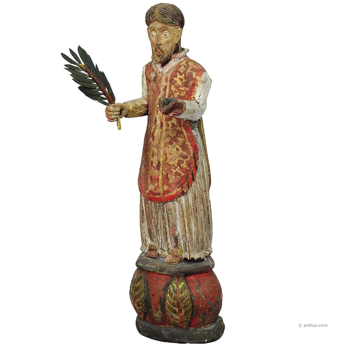 Wooden Carved Sculpture of a Saint ca. 1850 (1 of 7)
