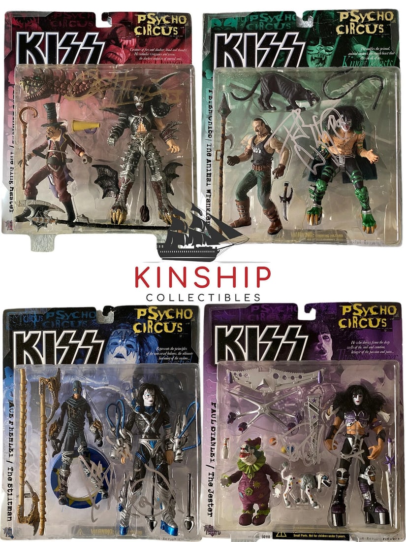 (4) Kiss signed Action Figures JSA LOA Gene Simmons Frehley Criss Stanley Z907 (1 of 7)