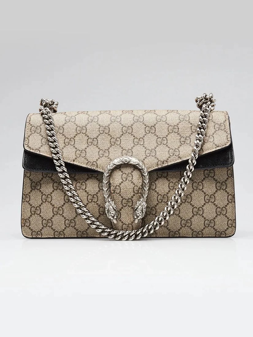 Gucci Beige/Black GG Supreme Coated Canvas Dionysus Small Shoulder Bag (1 of 12)