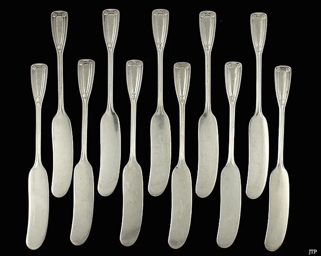 11 Rare Tiffany St. Dunstan 1909 Sterling Silver Butter Cheese Knives (1 of 3)
