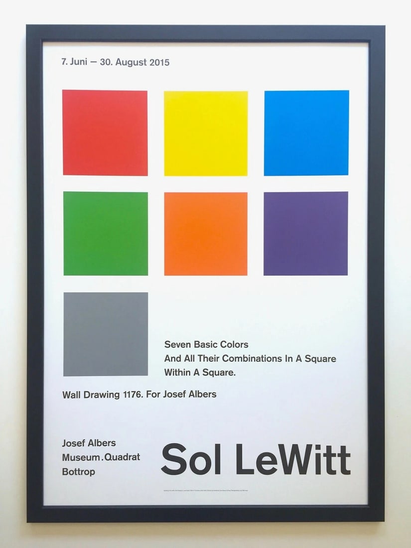 SOL LEWITT ESTATE 2015 LITHOGRAPH PRINT JOSEF ALBERS MUSEUM FRAMED EXHBTN POSTER (1 of 12)