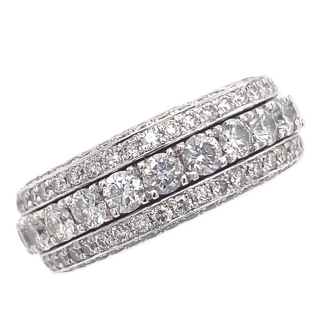 Five Row Diamond Spinning Eternity Band in 18kt White Gold (1 of 10)