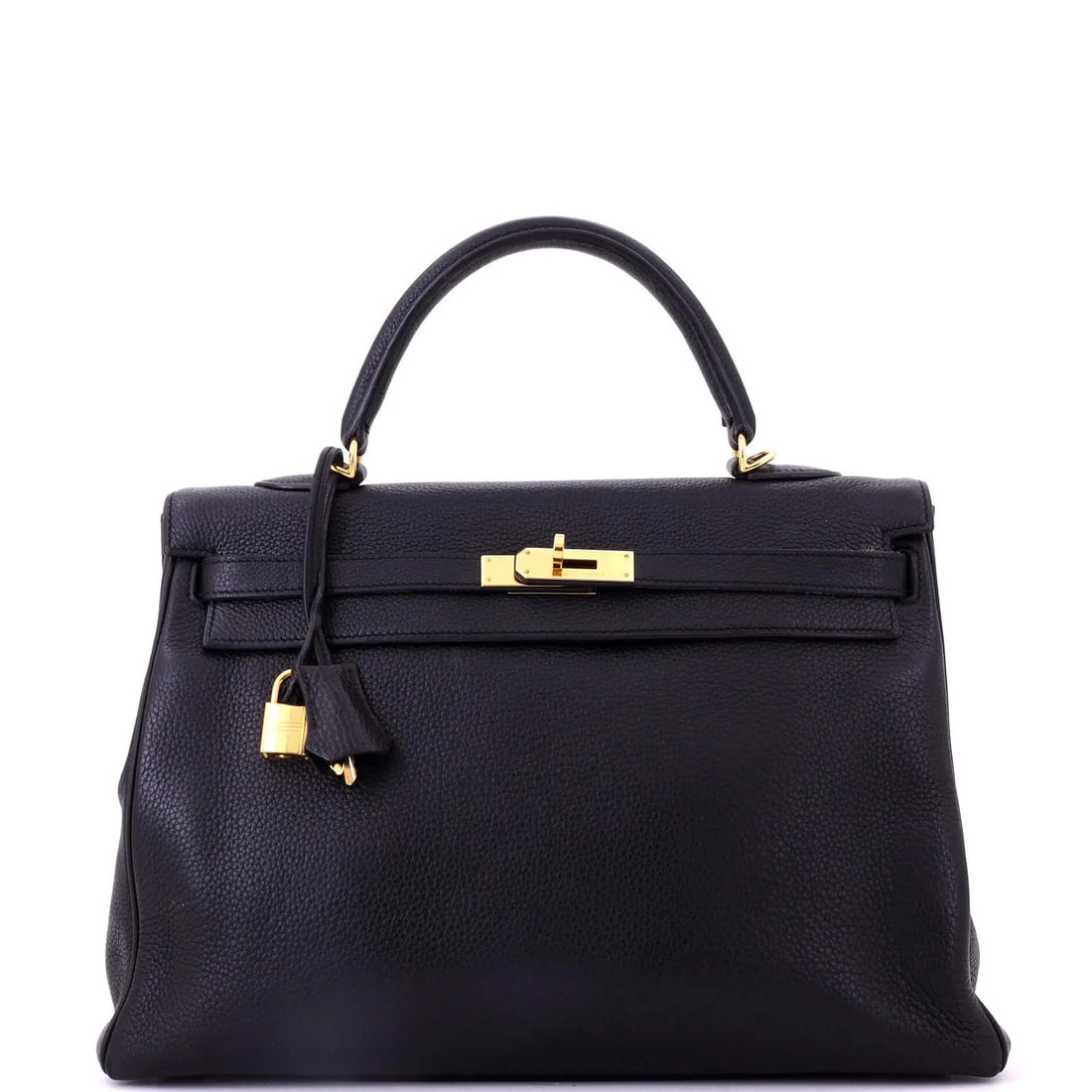 Hermes Kelly Handbag Black Clemence with Gold Hardware 35 (1 of 8)