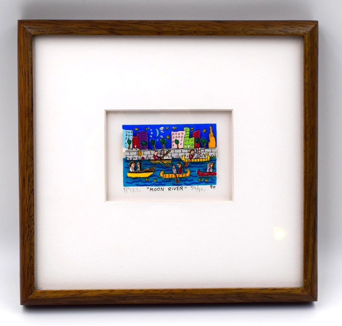 James Rizzi Limited Edition Print "Moon River" Signed & Numbered 1990 (1 of 7)