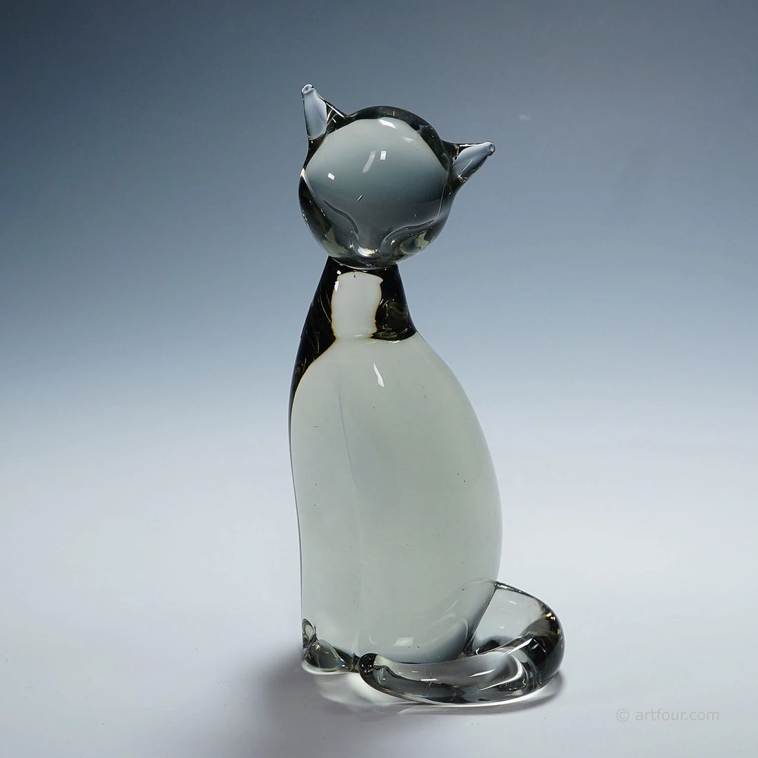 Sculpture of a Stylized Cat Designed by Livio Seguso for Graal Glass (1 of 6)