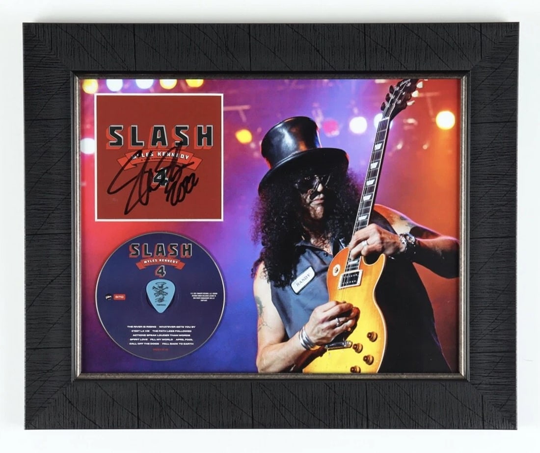 SLASH Signed CD Booklet Custom Framed JSA COA GUNS N ROSES (1 of 2)