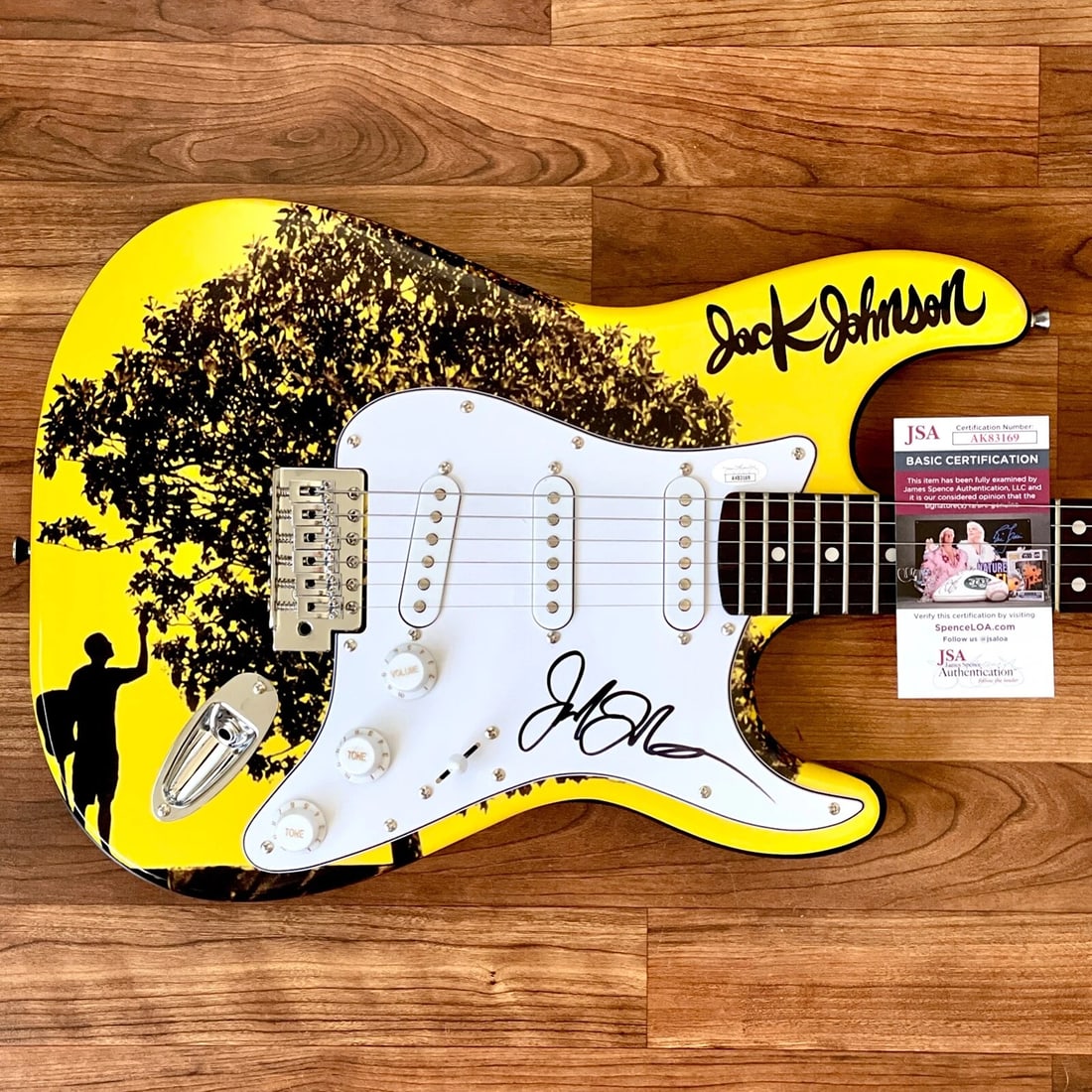 JACK JOHNSON Signed Guitar Custom Graphics 1/1 JSA COA SITTING WAITING WISHING (1 of 2)