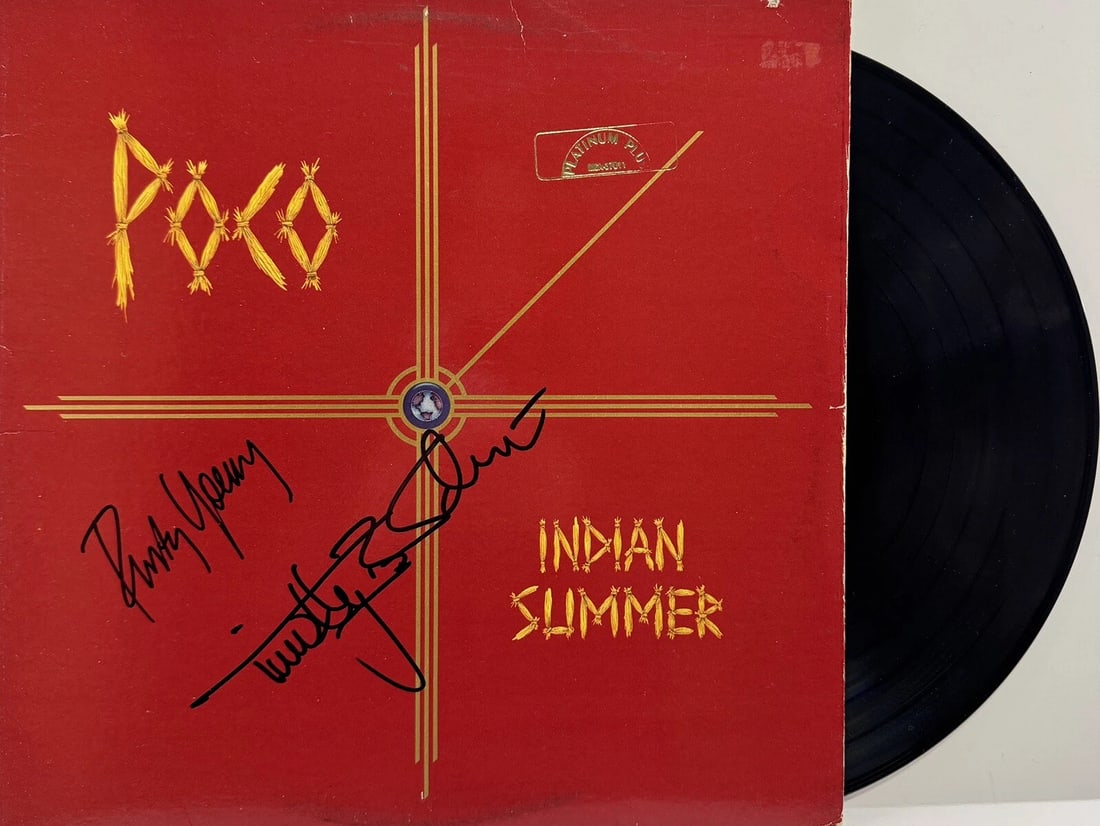 YOUNG SCHMIT Signed Autograph Vinyl Album "Indian Summer" Poco JSA COA (1 of 3)