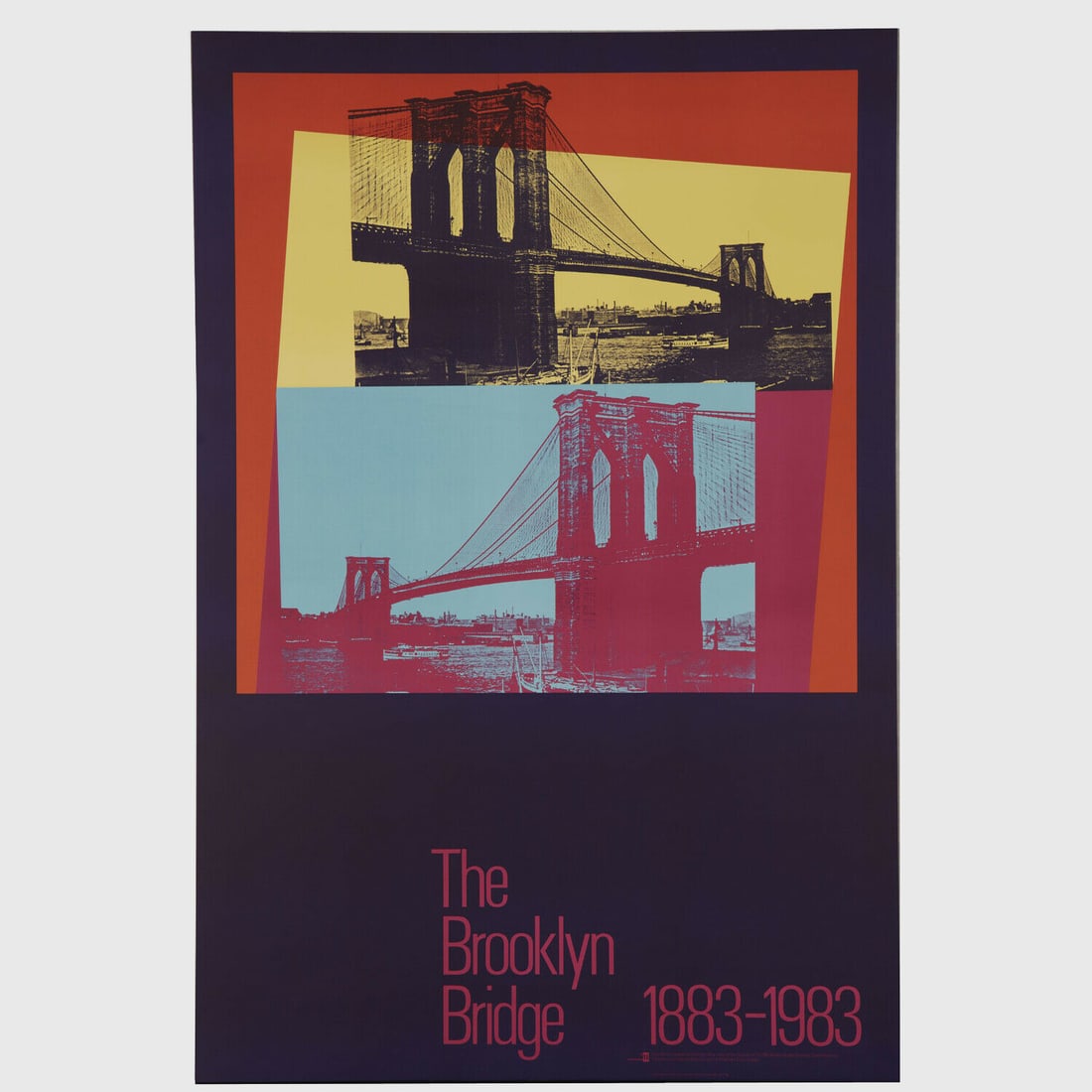 Rare Vintage 1983 Andy Warhol Original Brooklyn Bridge 1883-1983 36" Poster (1 of 1)