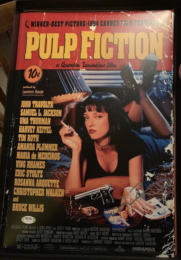 Quentin Tarantino Signed 12x18 Poster Pulp Fiction (PSA COA) (1 of 1)