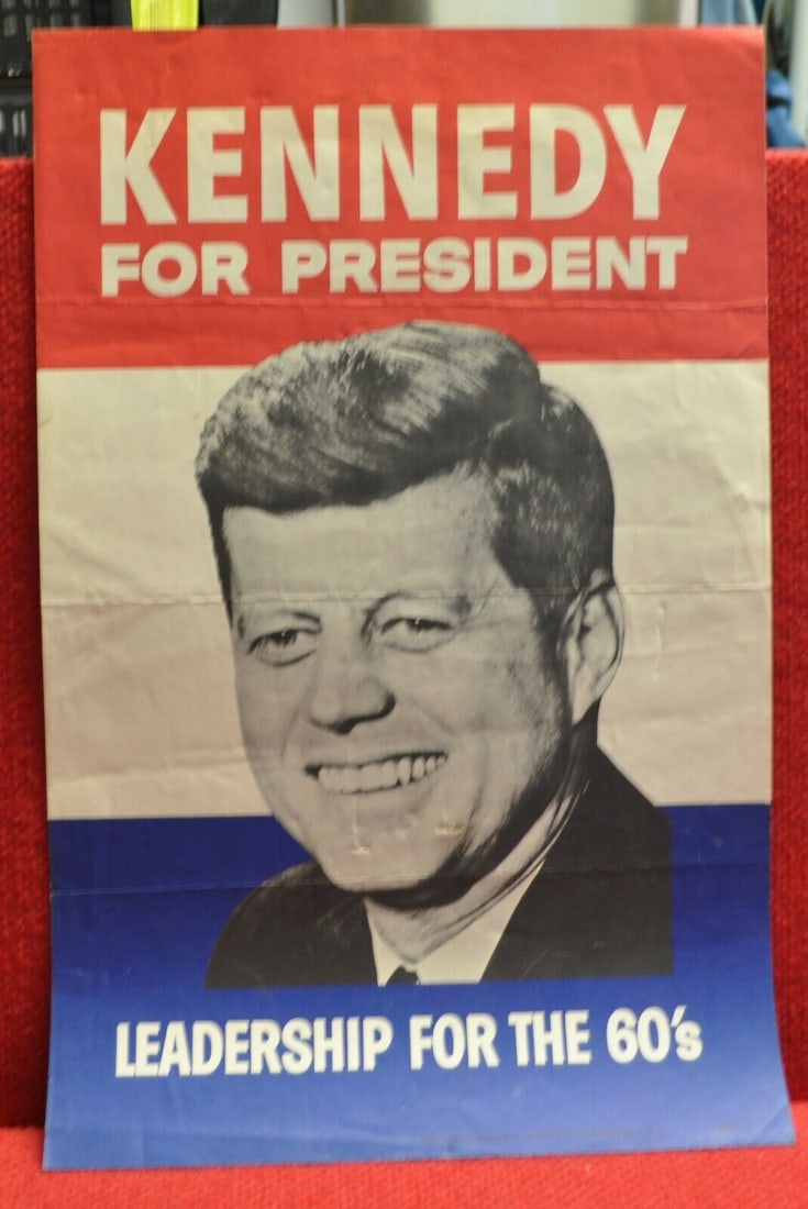 1960 Original US Senator John Kennedy Presidential Campaign Paper Poster DNC (1 of 1)