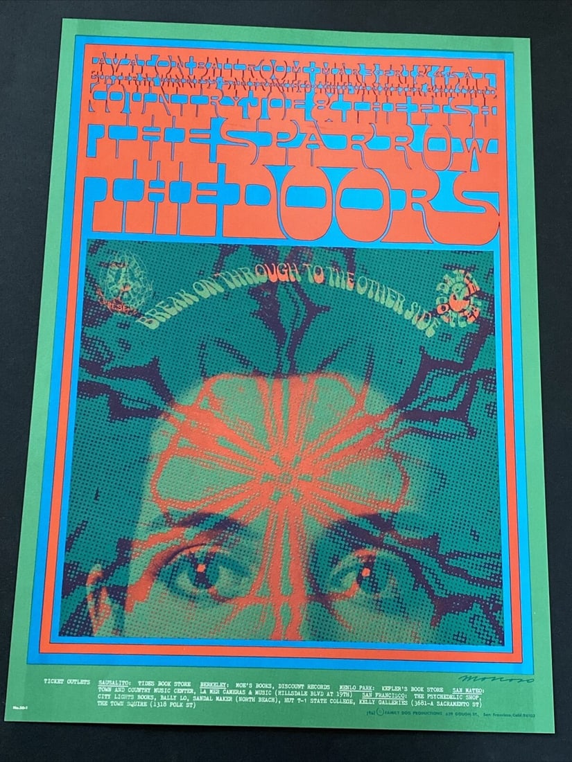 1967 The Doors Psychedelic Original Avalon Ballroom Concert Poster FD 50 -2 14x19 (1 of 1)