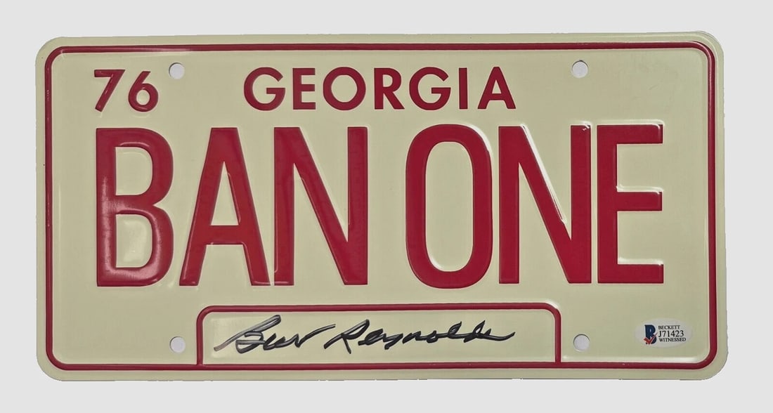 Burt Reynolds Signed Smokey and the Bandit License Plate Ban One Beckett Witness (1 of 9)