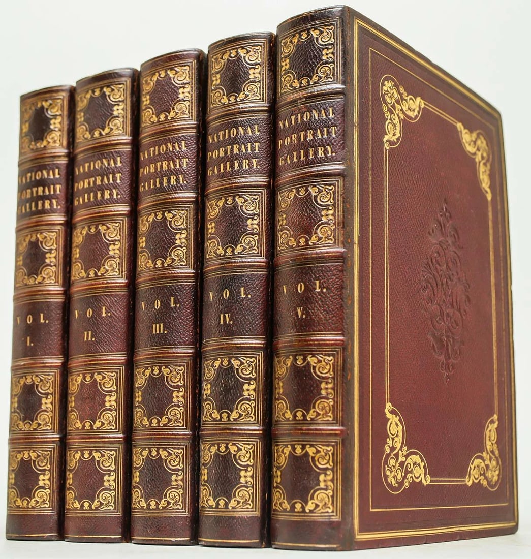 1830 National Portrait Gallery Eminent Persons 1st Edition Fine Leather 11" tall (1 of 12)