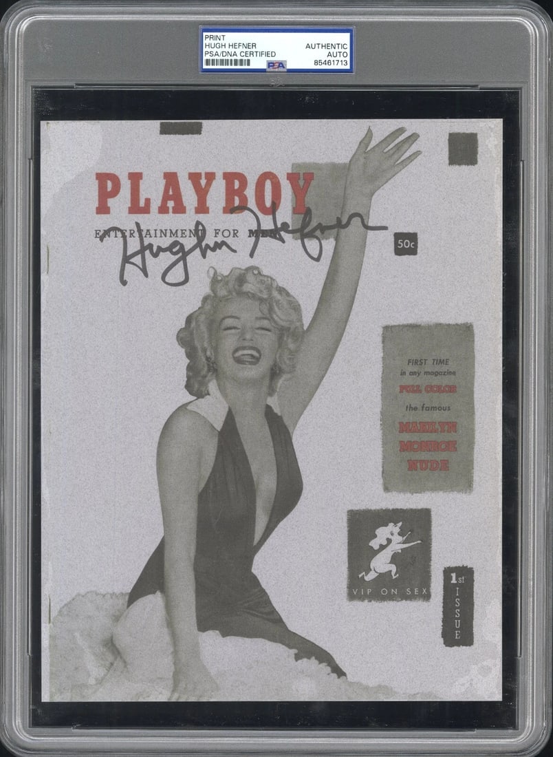 Hugh Hefner ~ Signed First Playboy Cover Print Marilyn Monroe ~ PSA DNA (1 of 2)