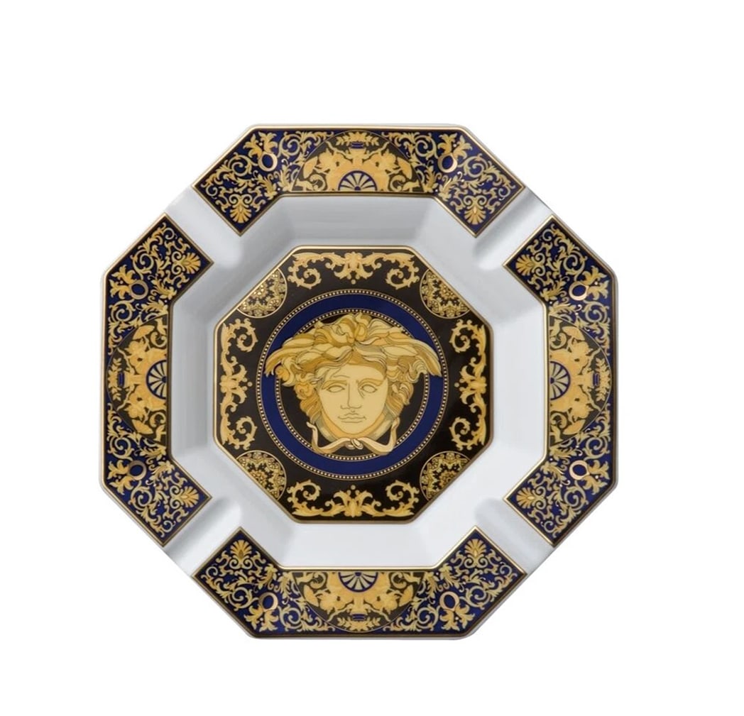 Versace Rosenthal Medusa Blue Ashtray 24 cm (9.45"): Condition: New: A brand-new, unused, unopened, undamaged item (including handmade items). See the seller's listing for full details. ,Country of Origin: ItalyVersace Rosenthal Medusa Blue Ashtray 24 c
