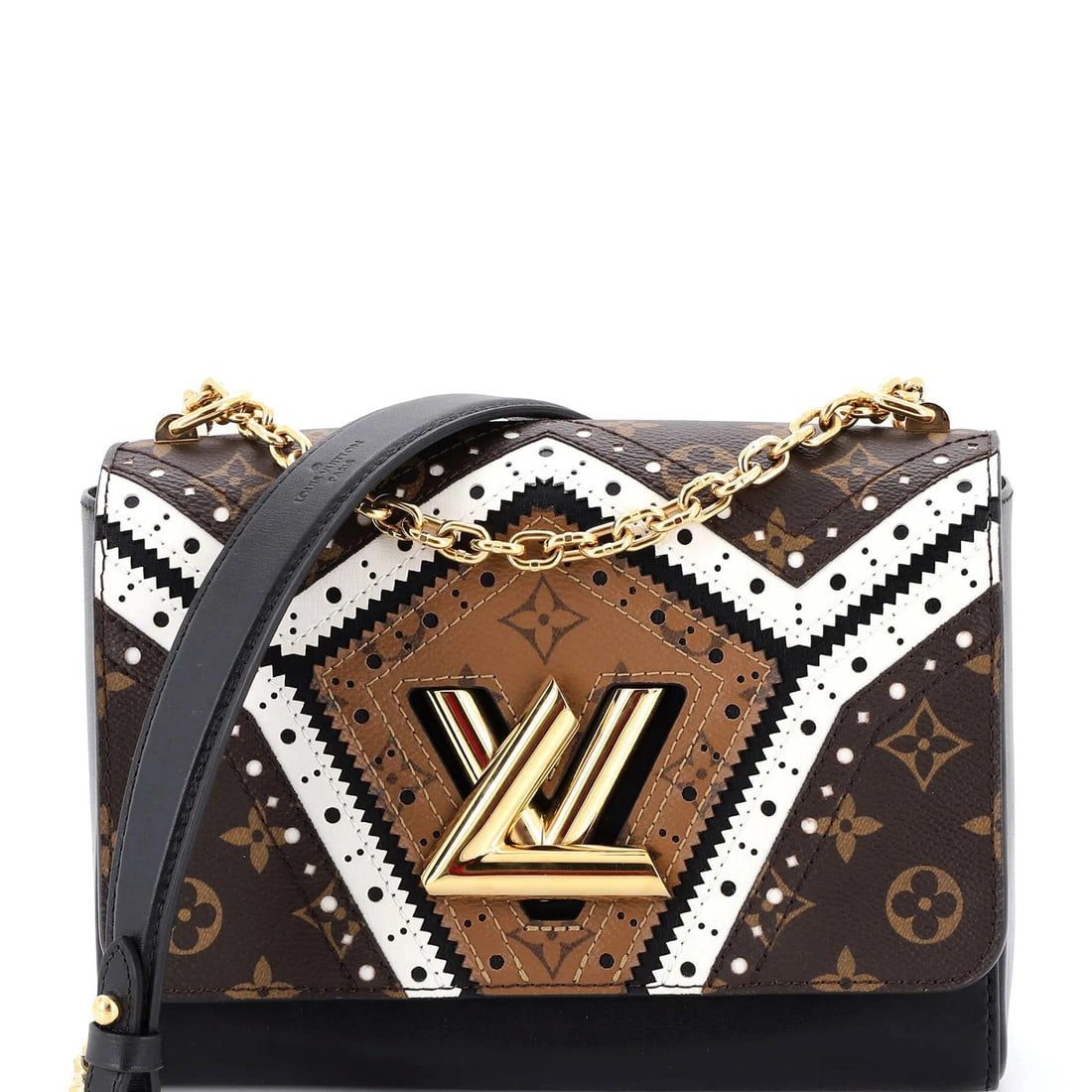 Louis Vuitton Twist Handbag Limited Edition Brogue Reverse Monogram Canvas: Condition: Pre-owned - Excellent,Brand: Louis Vuitton,Exterior Material: Leather,Style: Shoulder Bags,Exterior Color: Black,Department: Women,Size: Mm,Accessories: MirrorPROFUSELY ILLUSTRATEDTHIS COMP