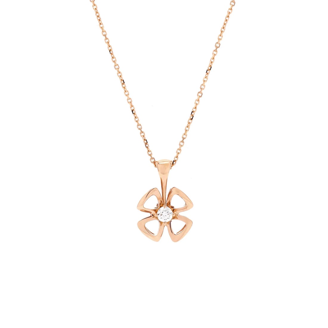 Bvlgari Fiorever Pendant Necklace 18K Rose Gold and Diamond (1 of 4)