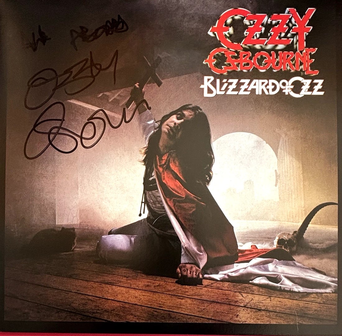 OZZY OSBOURNE Signed BLIZZARD OF OZ Inscription Vinyl LP Record PSA COA SABBATH (1 of 5)