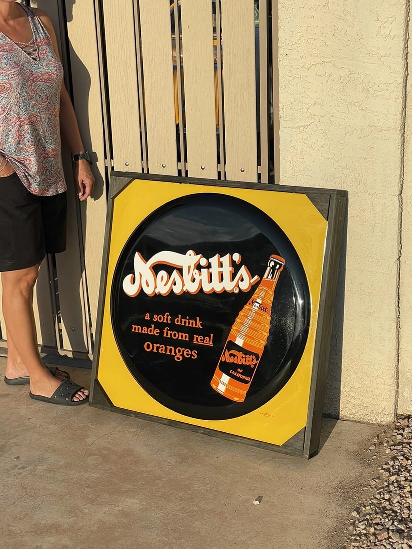 Nesbitts soda Bottle 33.5?? metal Store Display sign 9 Or Better Condition Rare (1 of 10)
