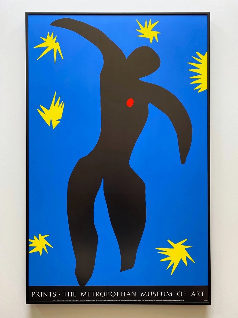 HENRI MATISSE RARE 1996 LITHOGRAPH PRINT FRAMED MUSEUM POSTER " ICARUS " 1947: Condition: Used,Artist: Henri Matisse,Unit of Sale: Single-Piece Work,Size: Medium,Signed: No,Color: Multicolor,Title: " Icarus, Porchoir from The Jazz Portfolio ",Material: Paper,Original/Licensed Re