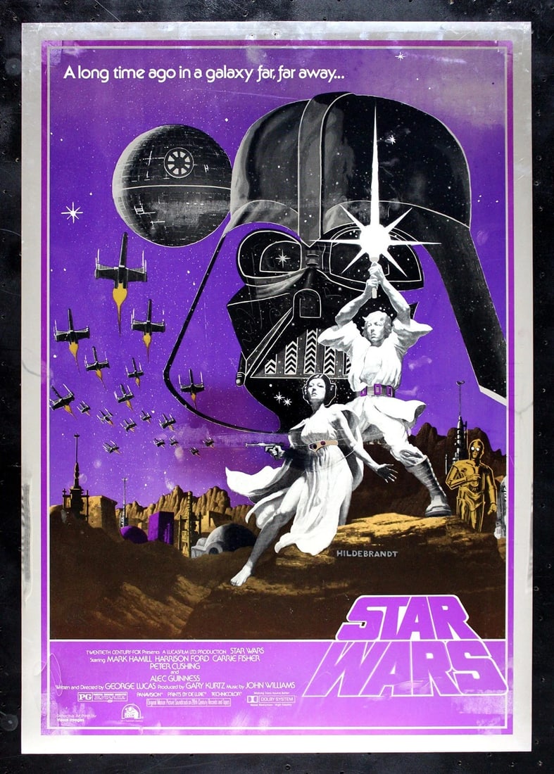 STAR WARS 1977 SUPER RARE VISUAL IMAGES MYLAR MOVIE POSTER (1 of 2)
