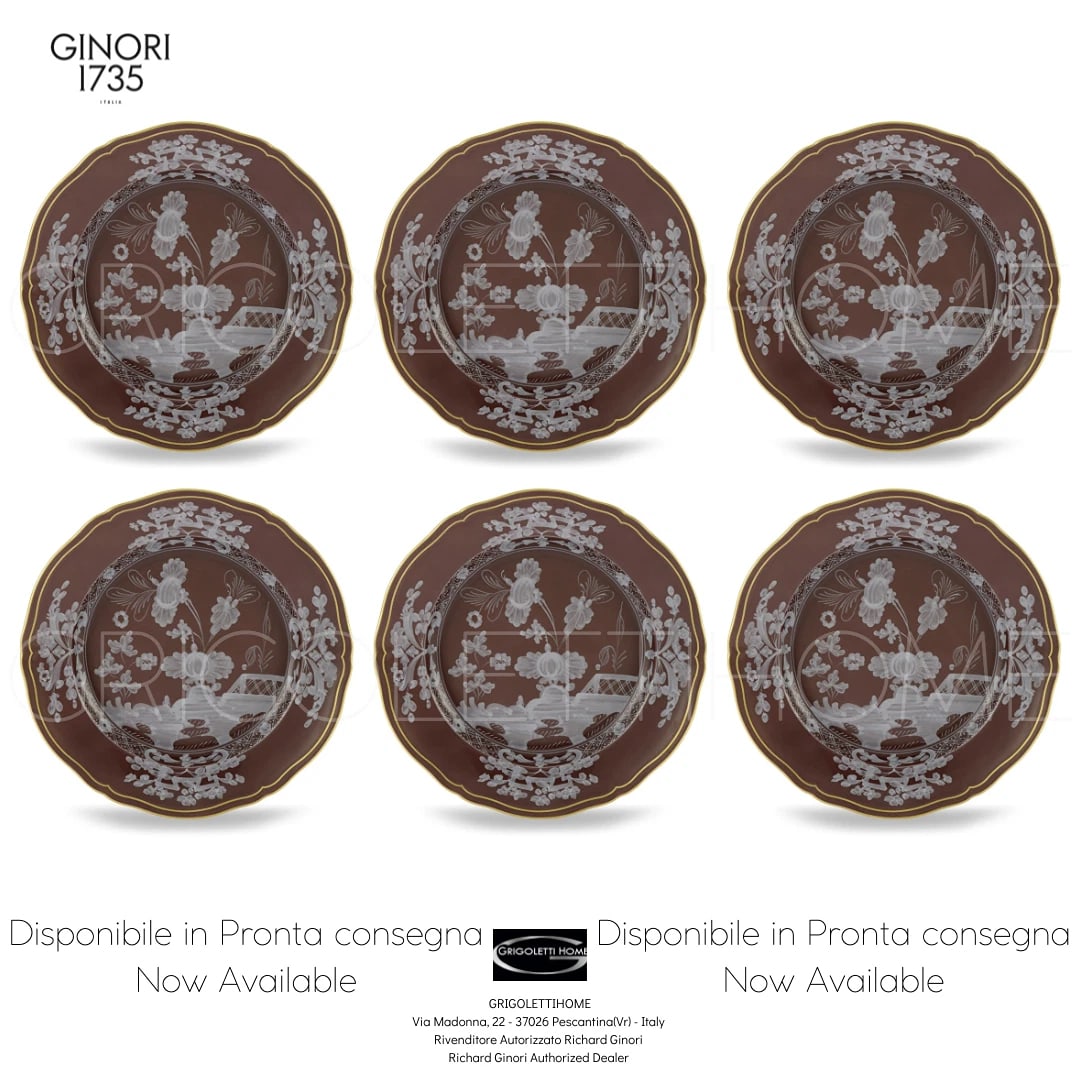 Richard Ginori Oriente Italiano Castagna - Set 6 dinner plates CM 26,5 inch: Condition: New: A brand-new, unused, unopened, undamaged item in its original packaging (where packaging is applicable). Packaging should be the same as what is found in a retail store, unless the ite