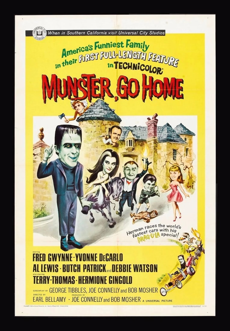 MUNSTER, GO HOME THE MUNSTERS MOVIE POSTER 1966 HORROR COMEDY (1 of 1)