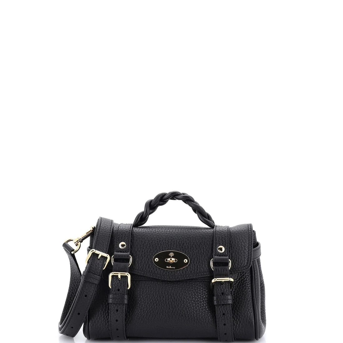 Mulberry Alexa Satchel NM Leather Mini: Condition: Pre-owned - Excellent,Brand: Mulberry,Exterior Material: Leather,Style: Shoulder Bags,Exterior Color: Black,Department: Women,Size: Mini,Accessories: Dust Bag, With StrapCondition: Excellen